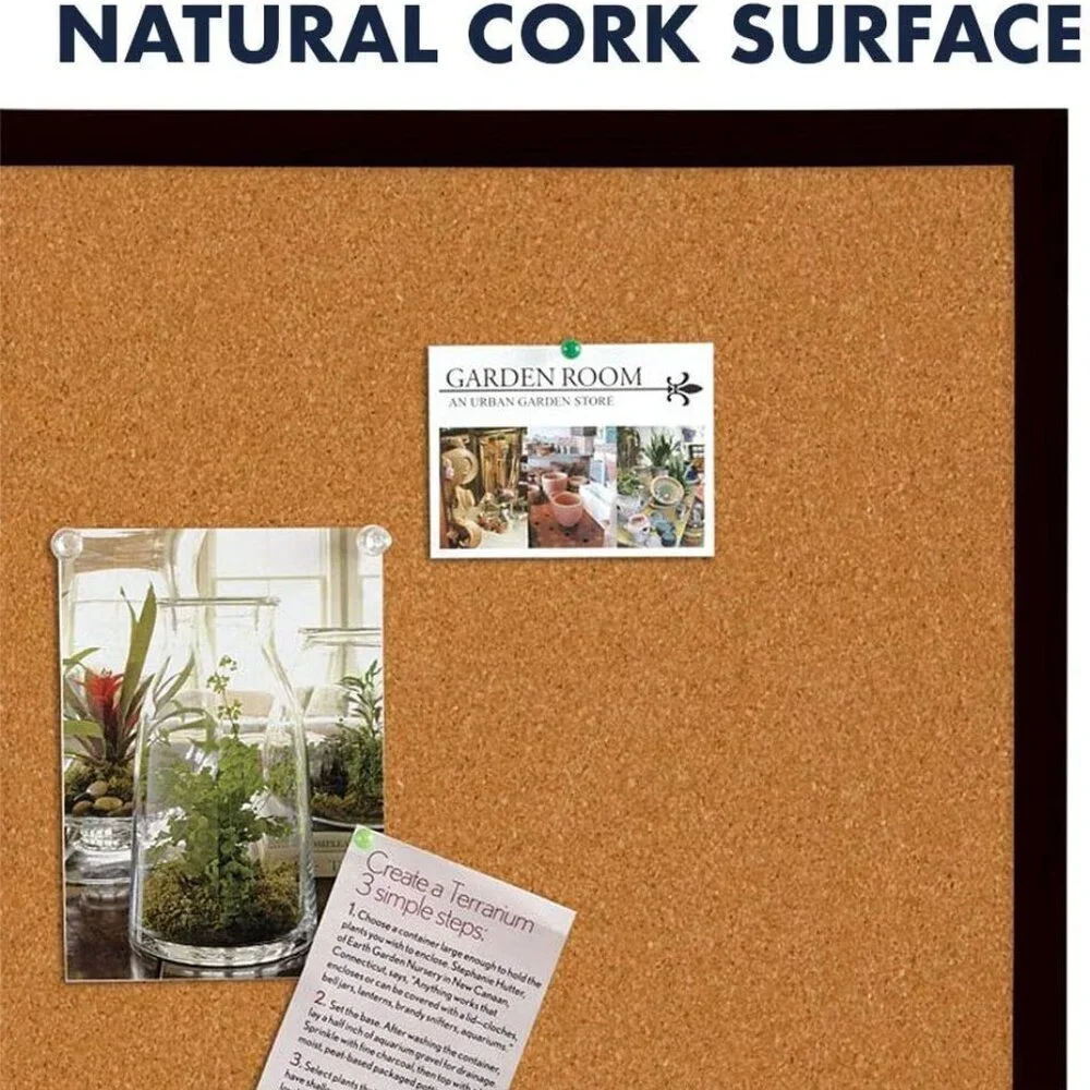 Stylish 2 Feet by 3 Feet Cork Bulletin Board - Perfect for Vision & Memo Display